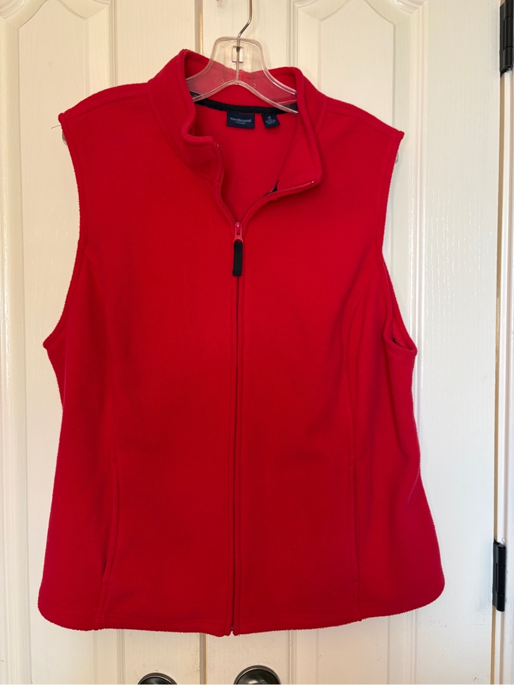 Westbound Woman Red Fleece Zip-Front Vest
